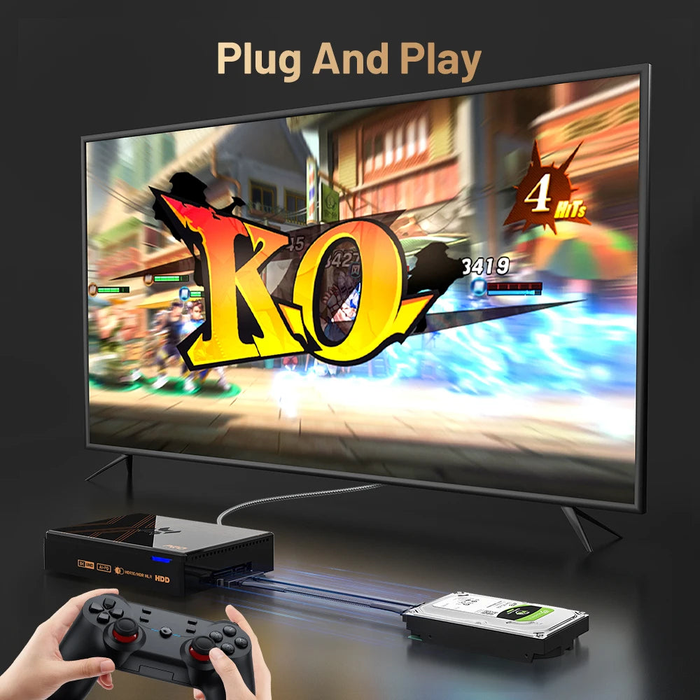 KINHANK Super Console X5 PRO Retro Video Game Consoles  Plug and Play 4T with 16000 Games for PS2/WII/SS/DC/N64