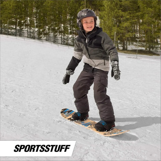 SportsStuff Wood Snowboards/Snow Sleds - Beginner Kids Winter Sports Accessories - 90cm-130cm Models