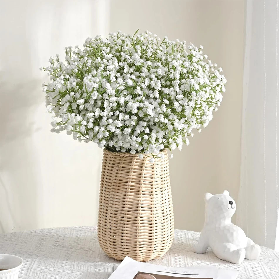 24/48PCS Babysbreath Artificial Flowers, Starry Sky Flowers Artificial Bulk, White Flores Greenery for Wedding Tables Decor