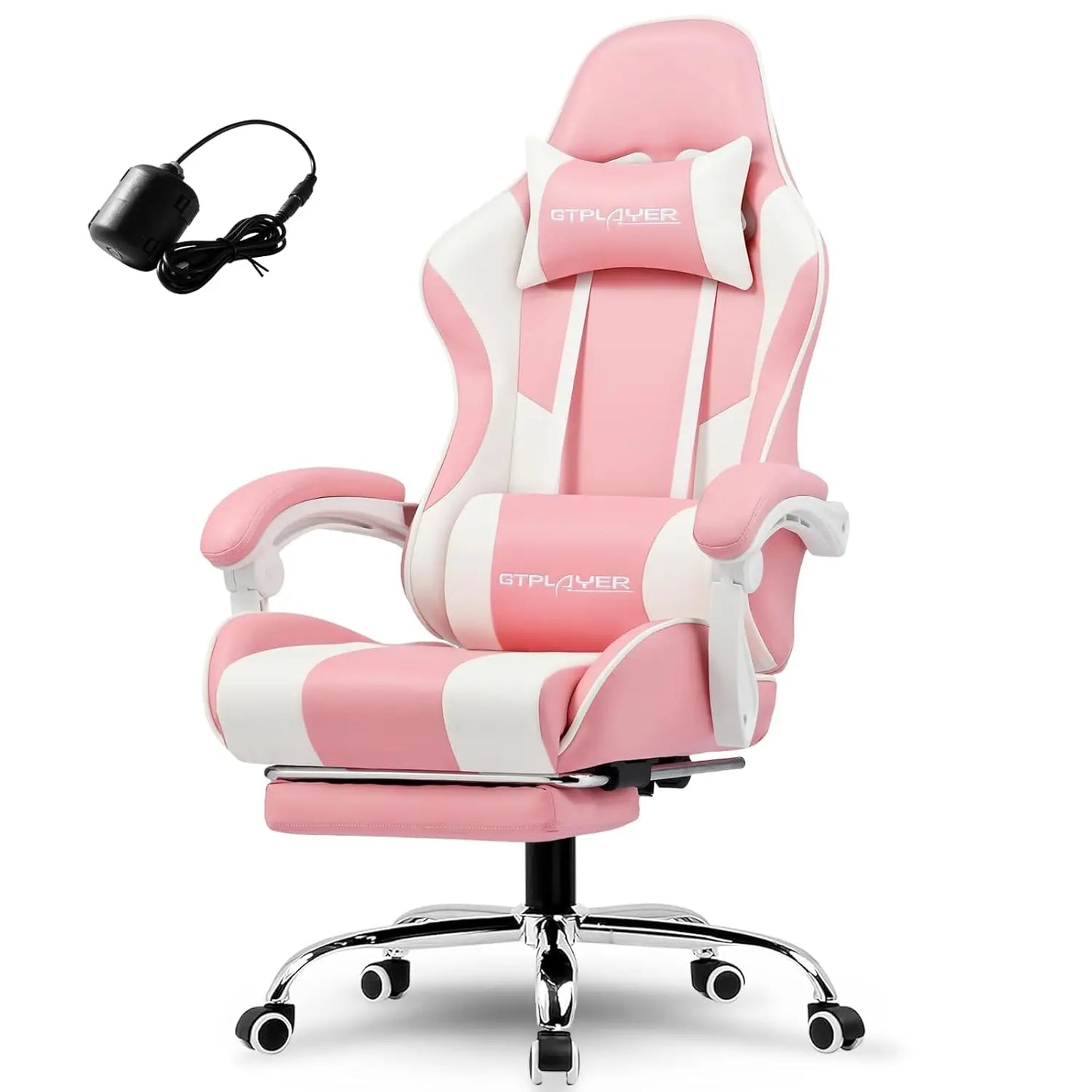 Gaming Chair, Computer Chair with Footrest and Lumbar Support, Height Adjustable Game Chair with 360°-Swivel Seat, Customized
