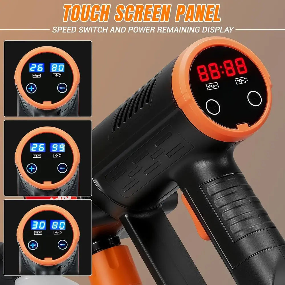 1750 PSI Upgraded Cordless High Pressure Washer with Brushless Motor, 2 * 4.0Ah Battery, 6-in-1 Nozzle, Smart Touch Screen, Stro