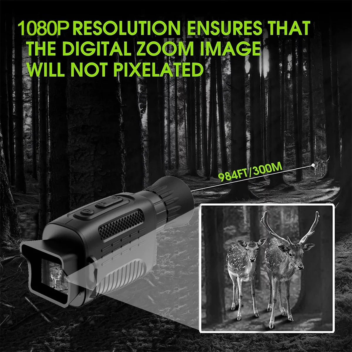 Night Vision Goggles,4K 984ft 7 Level Digital Night Vision Monocular for Dark,Rechargeable Travel Infrared Monoculars