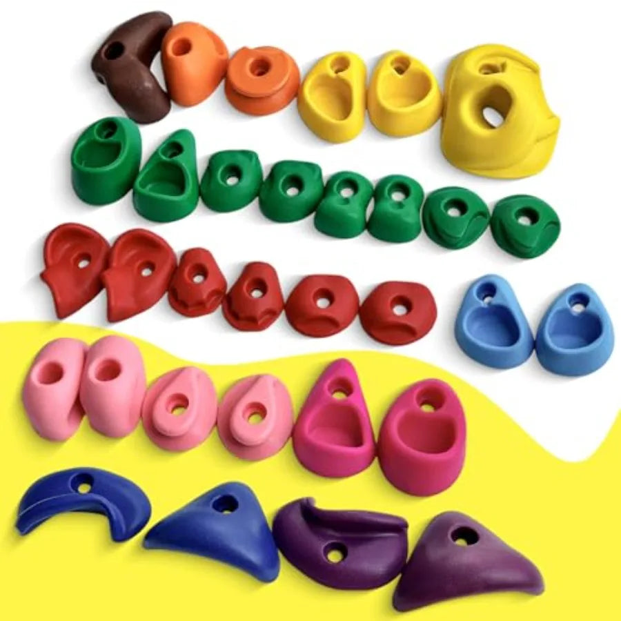 32 PCS Rock Climbing Holds for Rock Climbing Wall Grips Climbing Rocks Wall Kit for Indoor and Outdoor Playground Play Set with