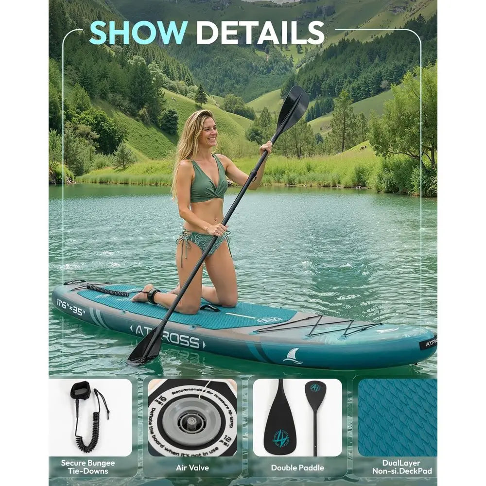 Inflatable Paddle Board, 450lbs Extra Wide Stand  Paddleboard for Adults with Premium SUP Accessories Kit amp Backpack, Blow