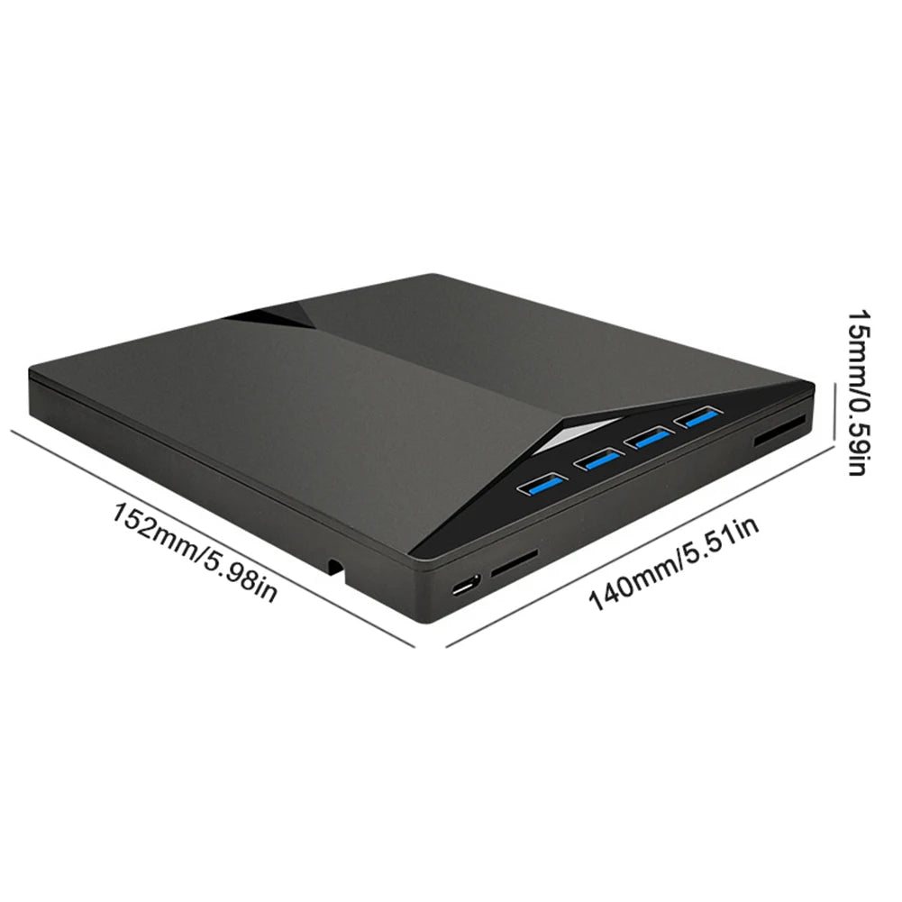 7-in-1 USB 3.0 TypeC CD DVD Burner Reader Player High-Speed Plug-and-Play for Windows 11/10/8/7/Linux/ OS