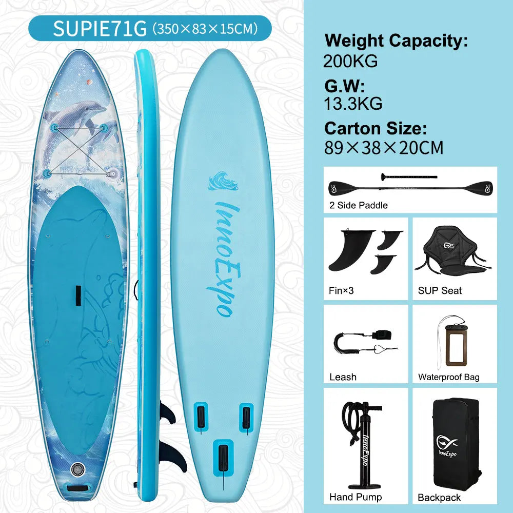 InnoExpo Inflatable Stand Up Paddle Board for All Skill Levels with Premium SUP Paddleboard Accessories,Non-Slip Comfort Deck