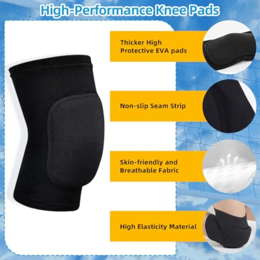 Volleyball Knee Pads and Arm Sleeves with Elbow Pads Set, High Protection Arm Pads Knee Pads for Youth Girls Boys Women Men Vol