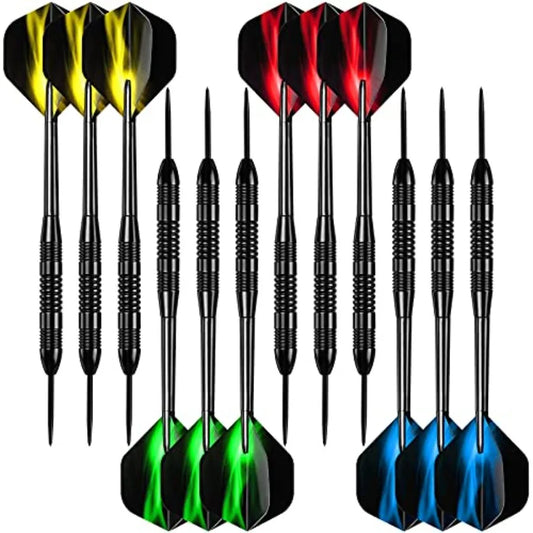 Darts Metal Tip Set, 12 Pack Steel Tip Darts Darts Set 24Grams Professional Metal Darts