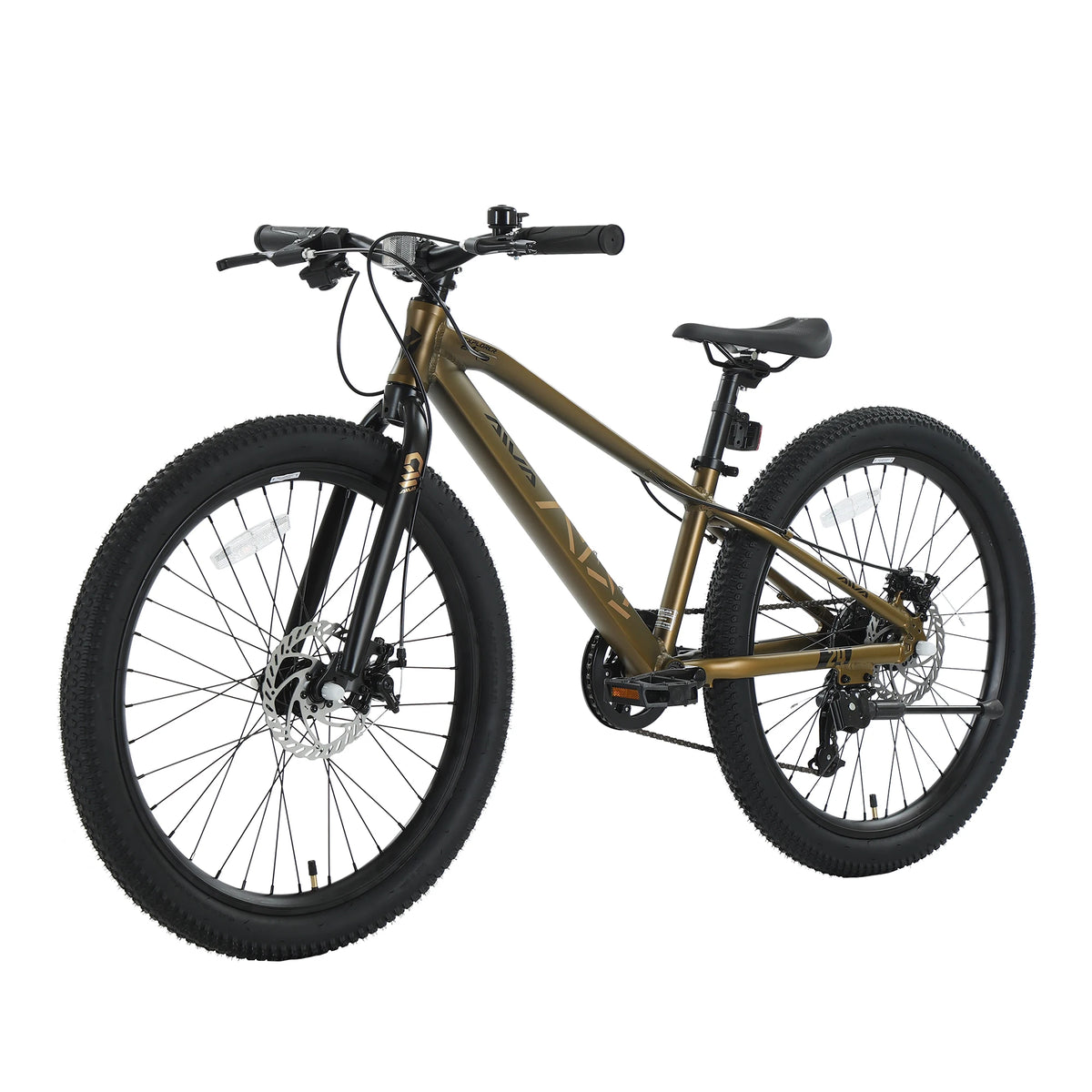 AIVA EXPLOPER24 Hardtail MTB, 7 Speed Mountain Bike, Bicycle for Teenagers and Adults, 24 Inch Wide Tires, Lightweight Aluminum Frame, Front & Rear Disc Brakes