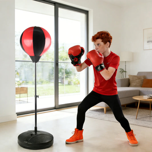 Boxing Speed Ball, Inflatable Boxing Punching Ball, Punching Bag with Adjustable Height Stand