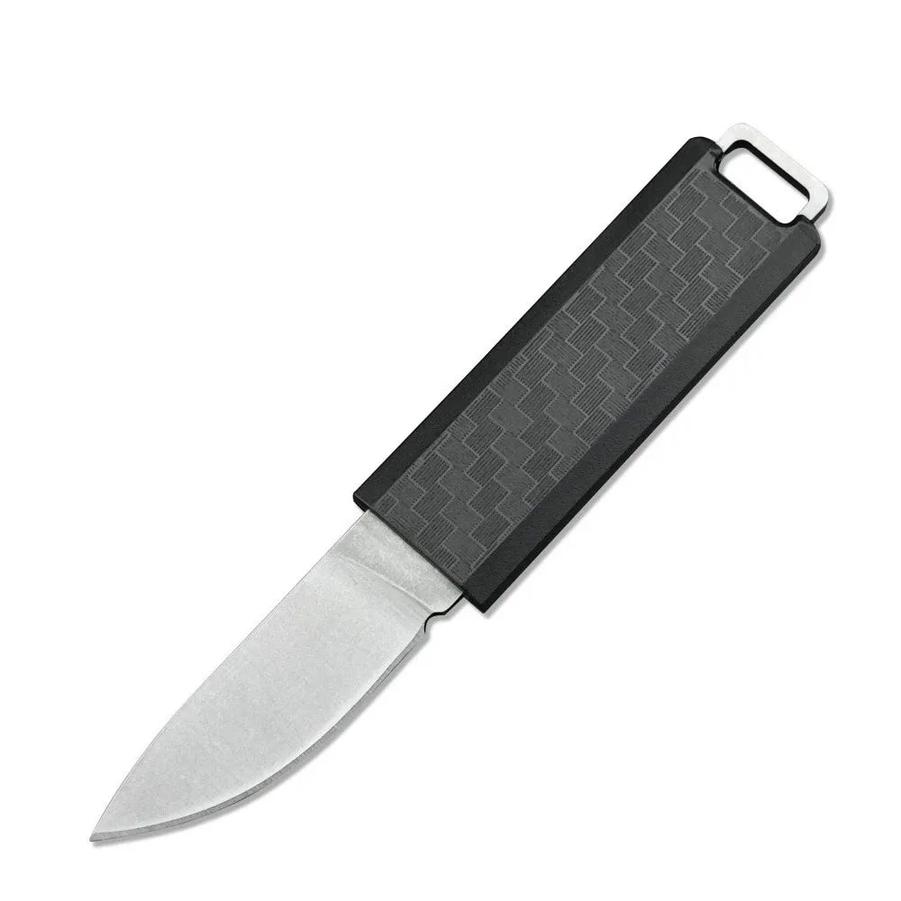 Lightweight Compact 2425 Straight Knife Outdoor Knife EDC Cutting Knife Package Opening Knife Camping Fishing Knife with K Sheath Nylon Fiber Handle