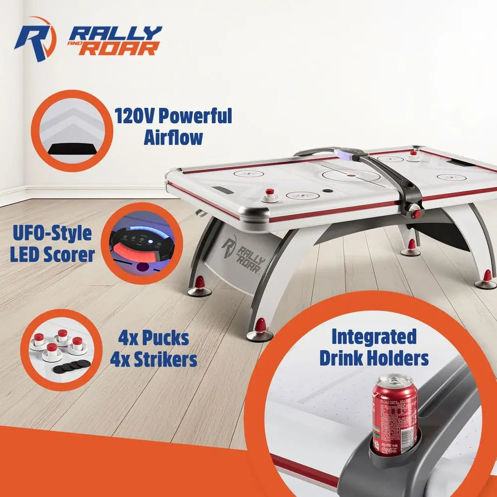 54 Air Hockey Table w Folding Steel Legs amp Optional LED Lights Powerful Motor, Smooth Surface, Very Sturdy Perfect for Kids a