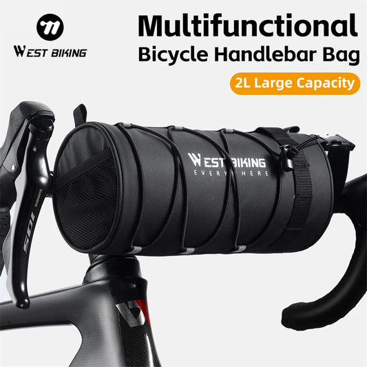 WEST BIKING Bike Bag Portable Handlebar Multi-purpose Large Capacity Backpack MTB Road Cycling Frame Tube Bag Elastic Band