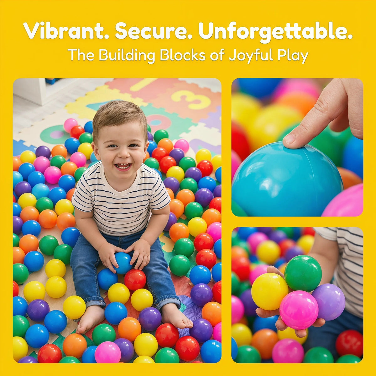 Multicolor Plastic Ball Pit Balls 500/1000/2000 PCS 2.2 Inch Safe Anti‑Choking PE Balls for Kids Bounce House Inflatable Water Pool Play Tent Ball Pit