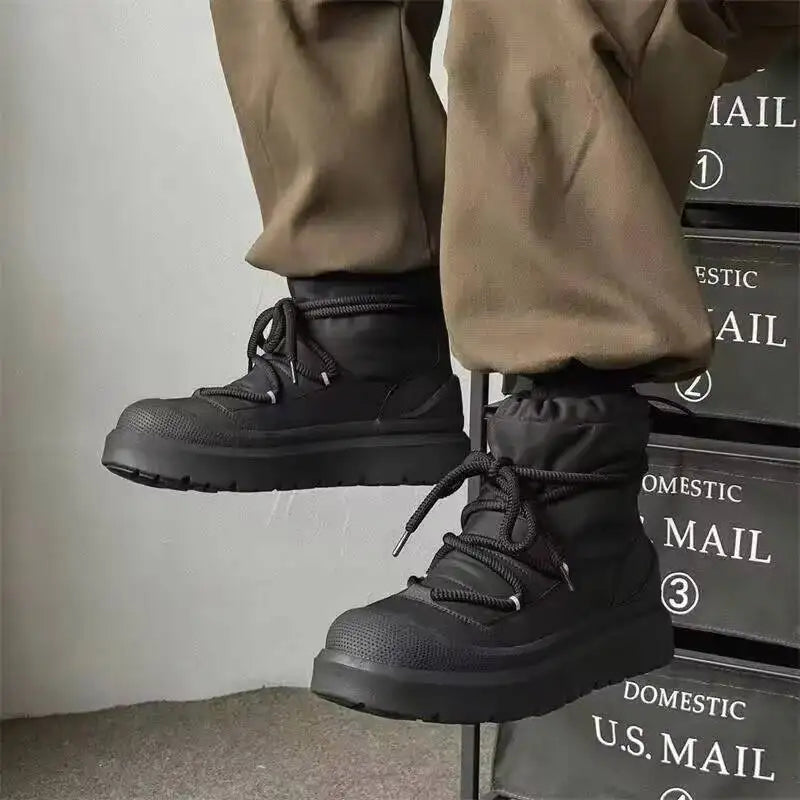 2026 Designer New Men's Snow Winter High Top Ankle Outdoor Non-Slip Waterproof Casual Cotton Shoes Plush Warm Work Boots
