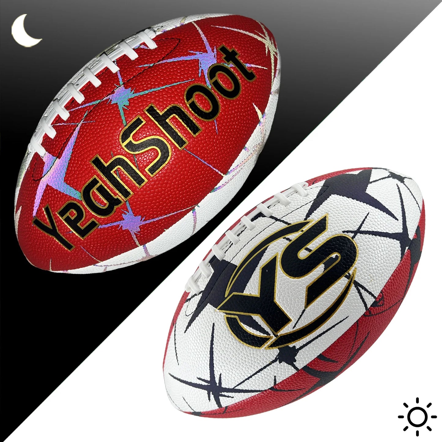 Holographic Reflective Football - Maximize Night Visibility with Glow in The Dark Tech, Size 9 Cool Luminous American Football