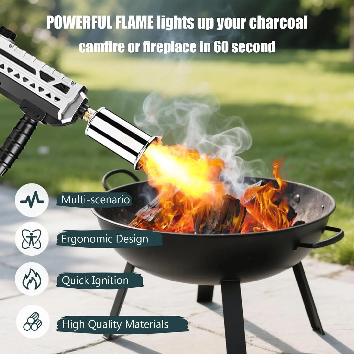 Adjustable Propane Torch for Grilling, Cooking, Sous Vide & BBQ - Flamethrower Gun (No Tank)