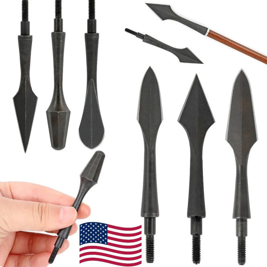 Archery Arrowheads 6Pcs, High Carbon Steel Durable Broadheads, Sharp Target Tips for OD 7.8mm Arrow Shaft, Perfect for Shooting Practice & Outdoor Use Accessories