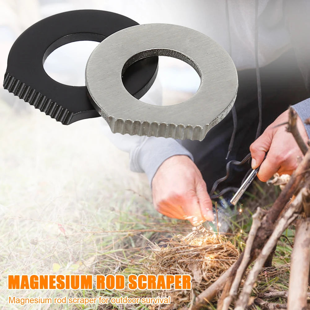 Outdoor Survival Camping Scraper Stainless Steel Scraper Stone Fire Starter Lighter Stone Fire Starter for Camping Hiking