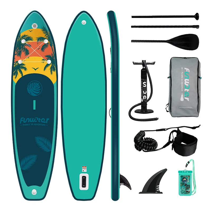 FUNWATER Inflatable Paddle Board Ultra-Light Stand-Up Paddle Board Surfboard for All Skill Levels With SUP Accessories 320-350cm
