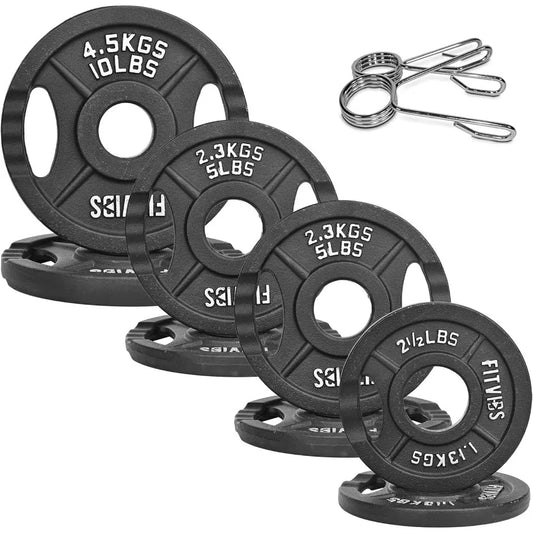 Fitvids Cast Iron 2Inch Plate Weight Plate for Strength Training and Weightlifting in Multiple Sizes Durable Gym Equipment for