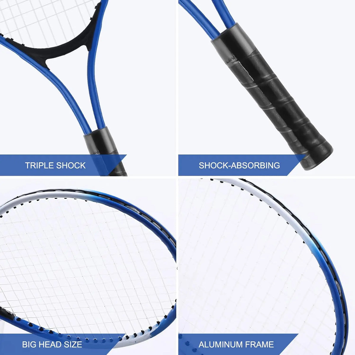 7-in-1 Kids Tennis Racket Set - 2 Lightweight 19" Rackets, Trainer, Rebound Balls & Bag for Beginners