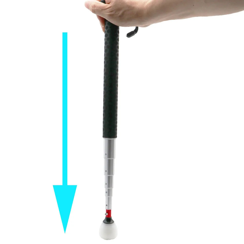 7 Sections Telescopic Aluminum Guide Cane Portable Walking Stick for the Blind Length 150cm 59 inches