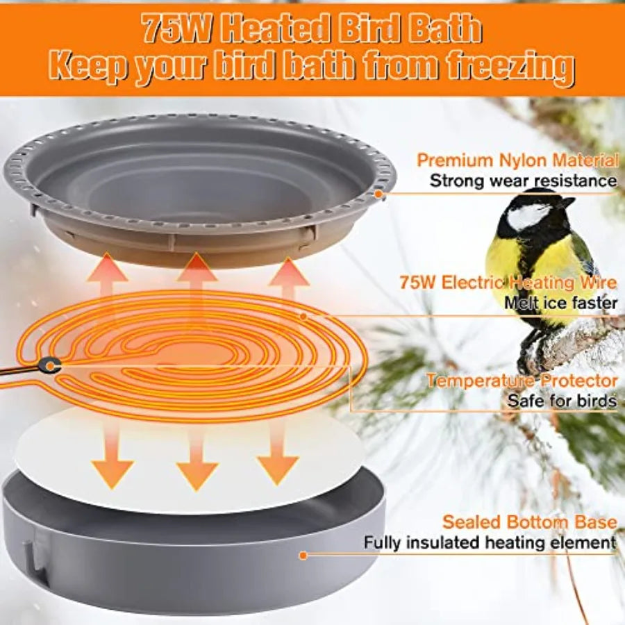 Saillong Bird Baths for Outdoors Bird Bath Bowl Water Feeder Outdoor for Hummingbirds for Garden Yard Patio Lawn Ideal for Attr