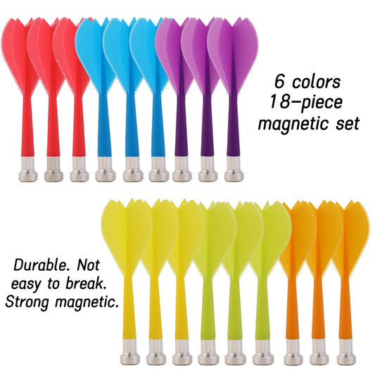 Huanqu 18-Piece Magnetic Dart Set, 6 Colors, Safe Magnetic Darts, Adult Home Magnetic Dart Board Accessories, Indoor Party Office Bar Games