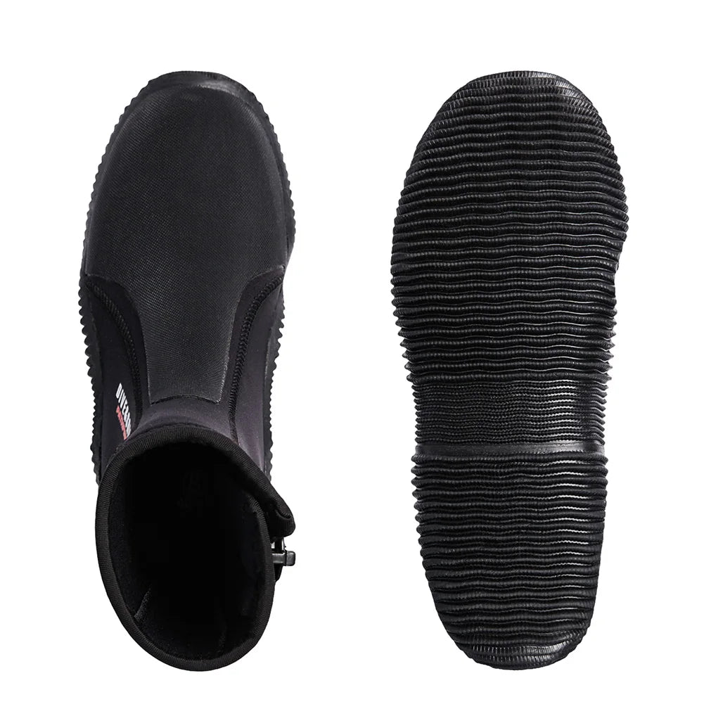 Neoprene Diving Boots Zipper Dive Boots Anti-Slip 5mm Surfing Snorkeling Diving Boots for Diving Snorkeling Surfing