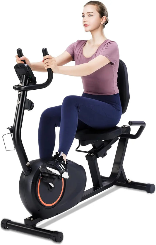 Recumbent Exercise Bike for Adults & Seniors, 400LB Capacity, Adjustable Seat, LCD Monitor