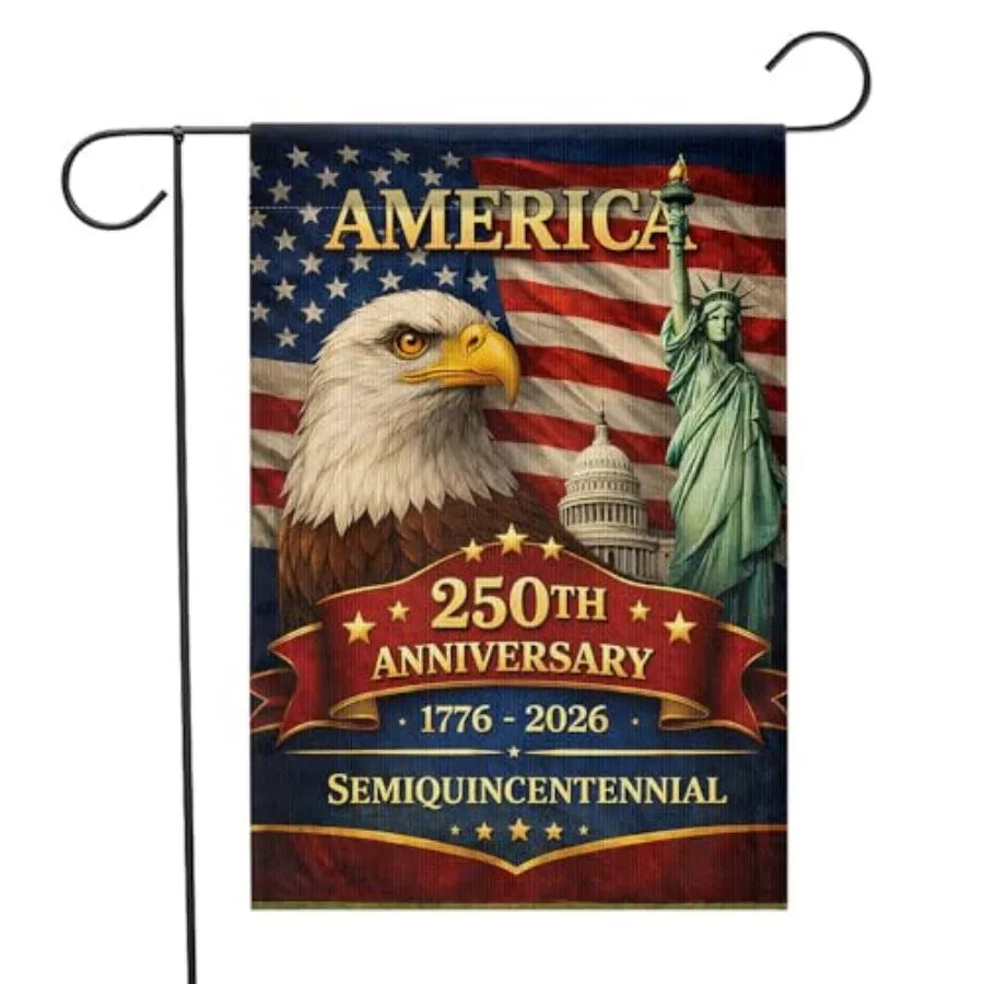 250 Anniversary USA Flag, 250th Anniversary America Garden Flag, 1776-2026 Yard Flags Outside 12x18 Inch Double Sided Outdoor B