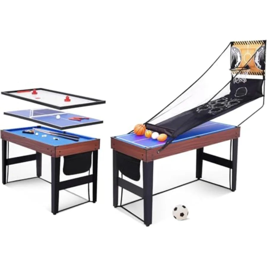 9 in 1 Multi Game Table Combo Game Table Arcade Combination Game Table Set w/Billiards Ping Pong Hockey Basketball Bean Bag and