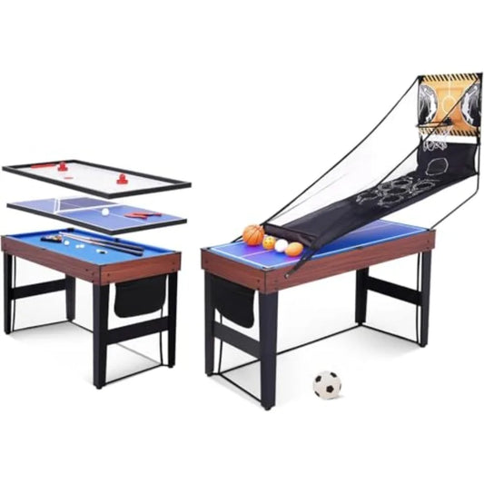 9 in 1 Multi Game Table Combo Game Table Arcade Combination Game Table Set w/Billiards Ping Pong Hockey Basketball Bean Bag and