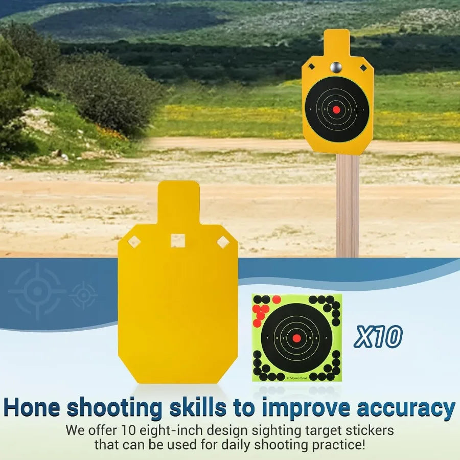AR500 Steel Targets for Shooting with T Post Target Hanger 1 2 Inch Thick Steel Target 2 Mounting Options Neon Yellow C