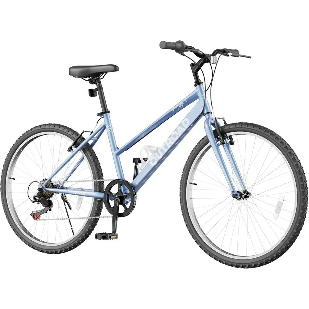 26 7-Speed Men's Commuter Bike - Cruiser, Mountain, Hybrid - V-Brakes, Metal Frame - Adult, Colors: Black, White, Blue, Green, P