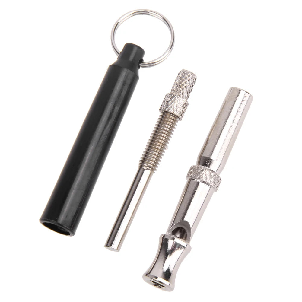 Ultrasonic Dog Trained Whistle Two-tone Copper Voice Control Stop Barking Tool Portable with Keyring Sound Toys Pet Accessories