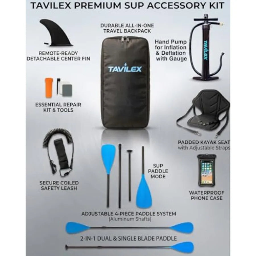 Inflatable Stand Up Paddle Board with Seat for lakes and calm water PVC material blue-gray color ultra-wide 11' x 33 x 6 stable