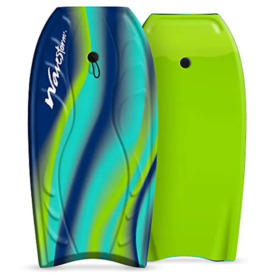 40 Bodyboard 2-Pack for Beach Use Polyethylene Core with HDPE Deck Blue Red and Blue Yellow Lightweight and Durable