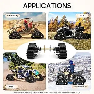Go Cart Axle Kit, 600mm/23.6" Rear Axle Track Assembly, Quad Snow Sand Snowmobile ATV Tracks, Go-Kart Motorcycle Frame Kits