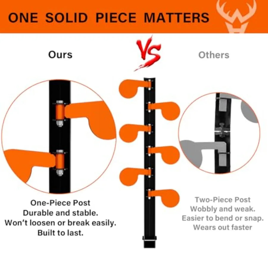 AR500 Dueling Tree Target Kit with Six Steel Paddles 4 x 1 4 Reactive Shooting Targets and Adjustable Stand for Outdoor Range T