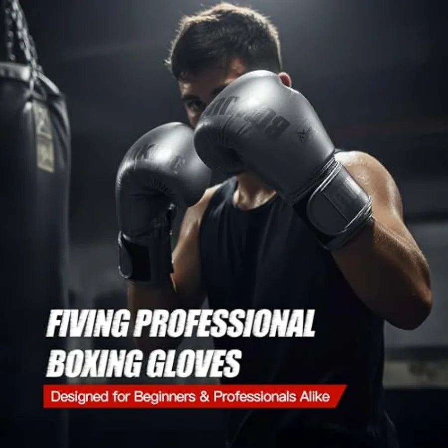 Boxing Gloves with Hand Wraps for Men and Women, Kickboxing, Mixed Martial Arts, Muay Thai, MMA, Heavy Bag Training