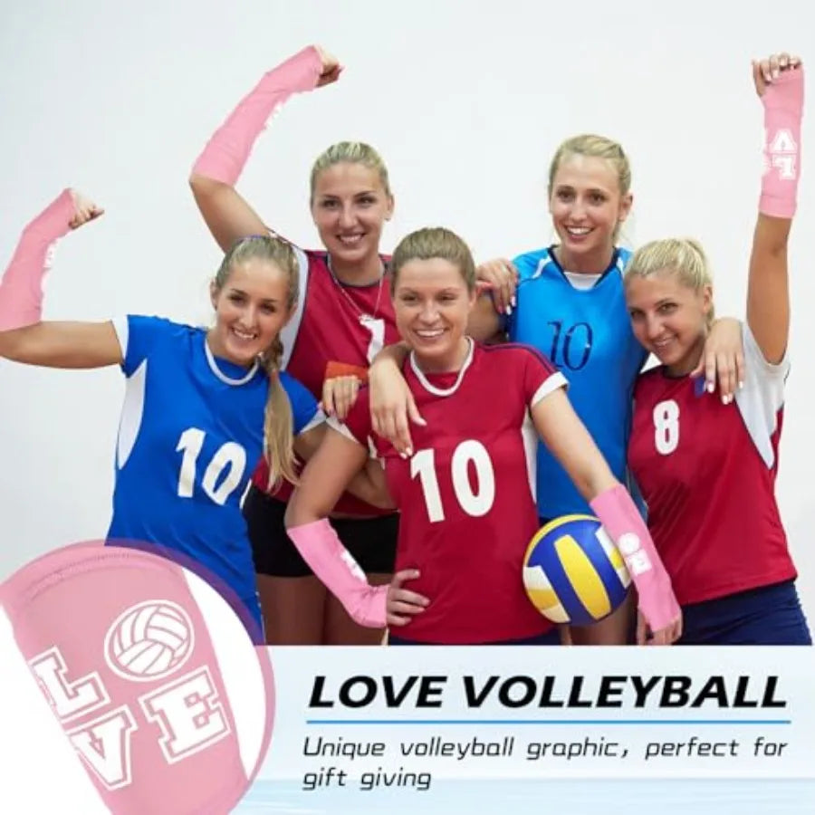 Volleyball Knee Pads and Volleyball Arm Sleeves with Protection Pad Forearm Elbow Sleeve with Thumb Hole Volleyball Accessories