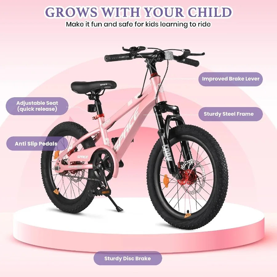 Bike - 18 Bike for Boys and Girls Bicycle with Adjustable Seat and Handbrake, Bikes for 5-13