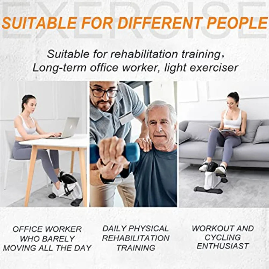 Portable Mini Exercise Bike Pedal Exerciser with Digital Monitor for Home Therapy Compact Design Lightweight Aluminum Frame Bla