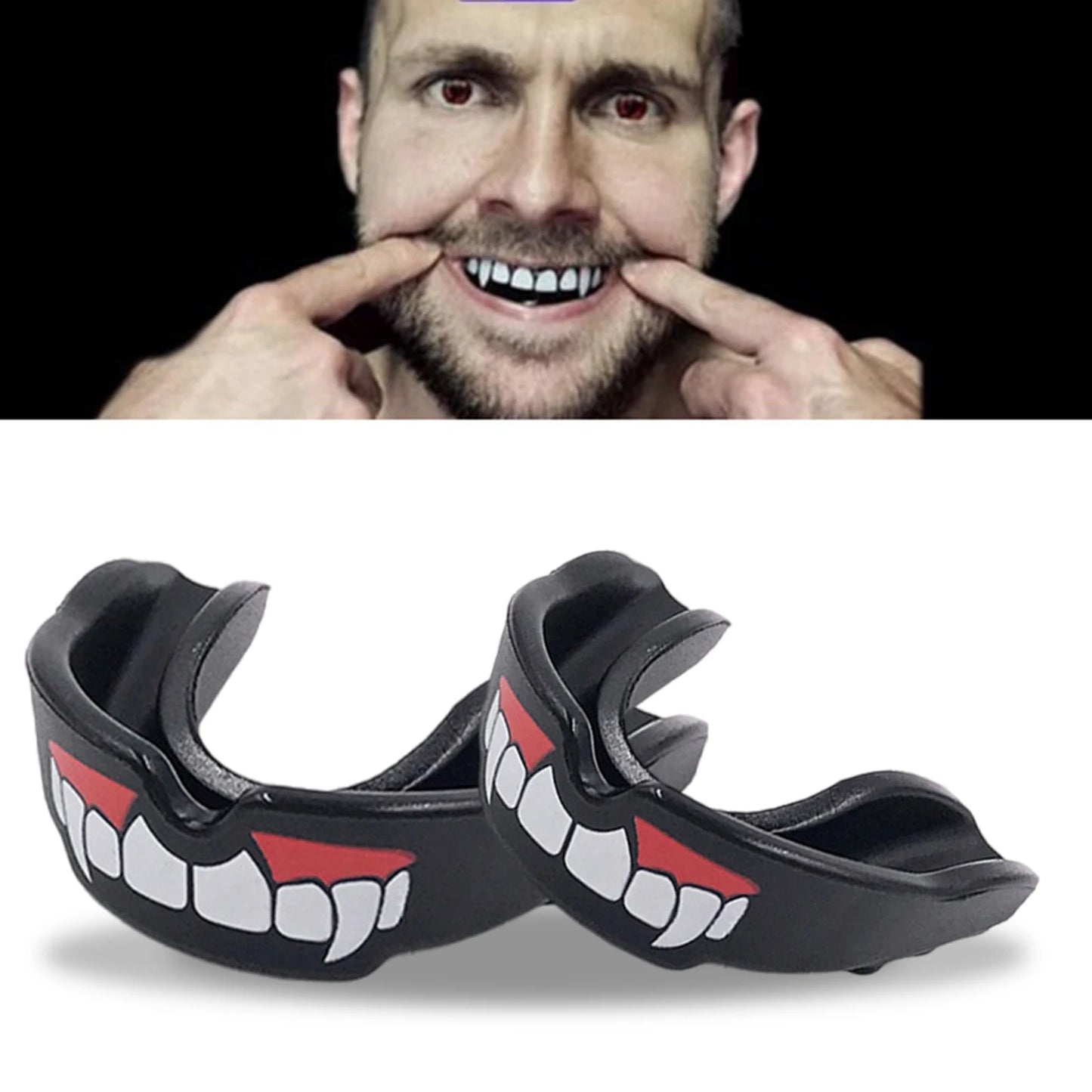 Easy Self-Fit Gum Shield W/ Case Mouthguard for Braces EVA Teeth Protector for Boxing Judo Karate Hockey & All Contact Sports