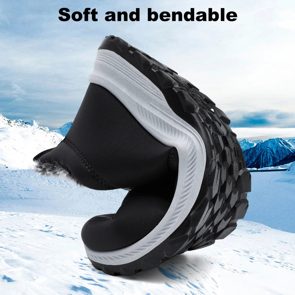 Warm Walking Shoes Lightweight Thermal Ankle Boots Comfortable Slip On Sneakers Winter Thick Fur Shoes for Travel Hiking
