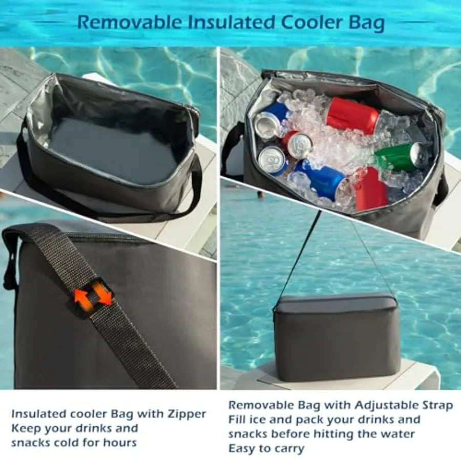 Inflatable River Tube Float - 2 Person Heavy Duty River Float Pool Floats with Removable Cooler Lake Water Tubes for Floating R