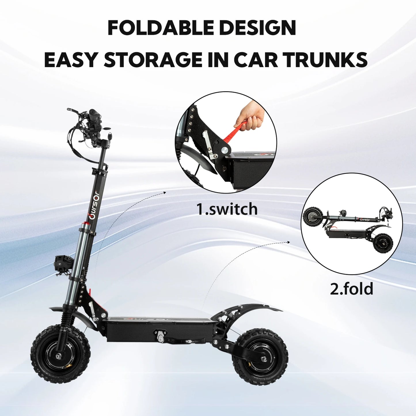 6000W 60V 40Ah 11 inch off-road tyre Kick scooter dual motors removable seat hydraulic shock absorption Folding Electric Scooter