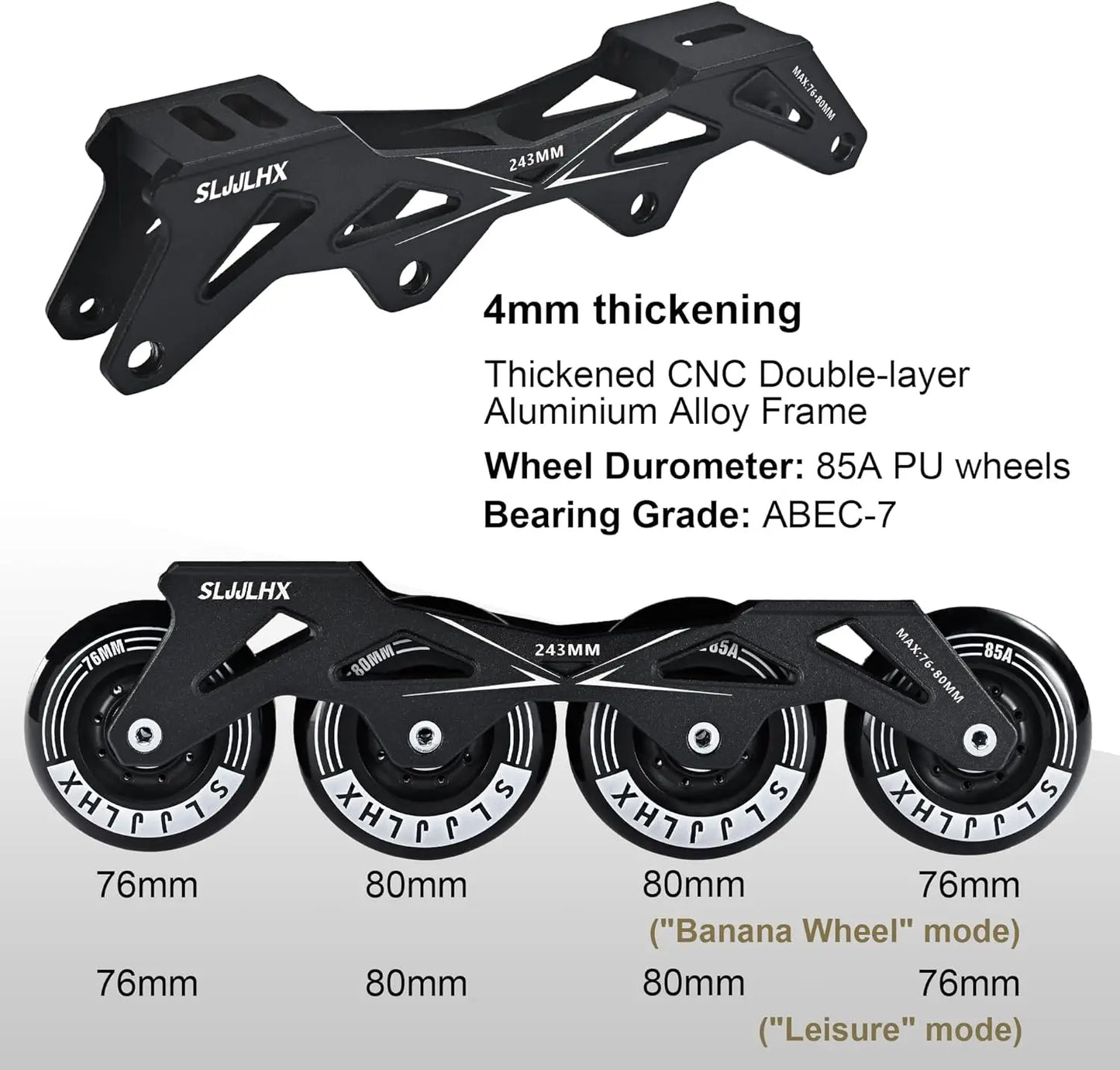 Inline Skates for Adults, Comfortable Breathable Racing Skates with Washable Lining, Beginner Unisex for Outdoor/Indoor Use